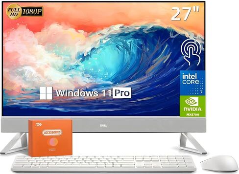 Dell Inspiron 27" FHD Touchscreen Business All-in-One Desktop Computer, 10-Core 7-150U(Up to 5.4 GHz), 64 GB RAM, 4 TB SSD, GeForce MX570A, WiFi 6E, Wireless KB & Mouse, Win 11 Pro, W/Accessories Kit in Saudi Arabia