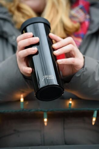 Bobble French Coffee Presse ، أثناء الاستخدام ، المشروب السريع ، التصميم النحيف ، عزل الجدار الثلاثي ، 14 أوقية (أسود) in Kuwait