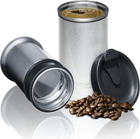 Bobble French Coffee Presse ، أثناء الاستخدام ، المشروب السريع ، التصميم النحيف ، عزل الجدار الثلاثي ، 14 أوقية (أسود) in Kuwait