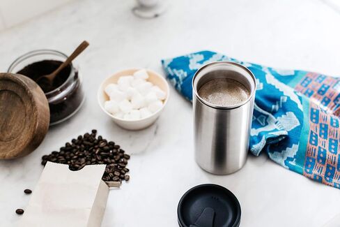 Bobble French Coffee Presse ، أثناء الاستخدام ، المشروب السريع ، التصميم النحيف ، عزل الجدار الثلاثي ، 14 أوقية (أسود) in Kuwait
