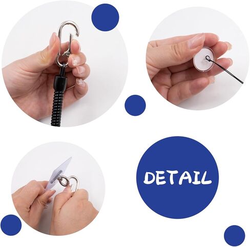 2 Sets Retractable TV Remote Control Tethers, 59 Inch Extendable Anti-Lost Organizer Spring Ropes for TV Fan and Air Conditioner Remotes Control, Easy to Install, Black in Saudi Arabia