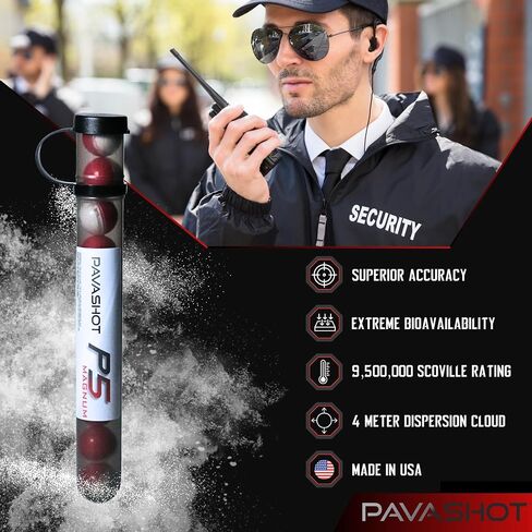 PavaBall - Police Grade Pepper Projectiles, Powerful Non Lethal Self Defense .68 Caliber PAVA & Capsaicin Powder, 10 Count Pepper Balls in Saudi Arabia