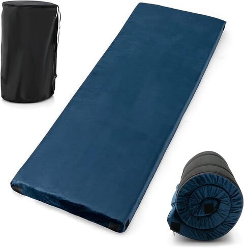 Goplus Memory Foam Camping Mattress, Portable Roll up Sleeping Pad w/Anti-Slip Bottom, Travel Bag, Single/Twin Waterproof Floor Mat, Guest Bed in Kuwait