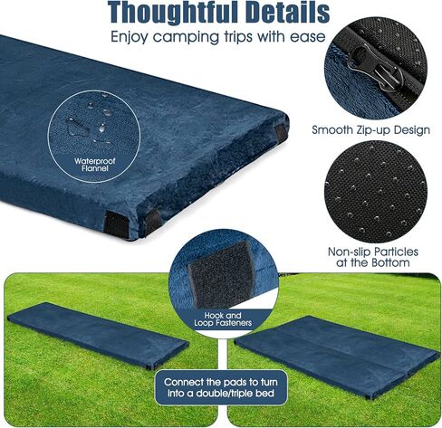 Goplus Memory Foam Camping Mattress, Portable Roll up Sleeping Pad w/Anti-Slip Bottom, Travel Bag, Single/Twin Waterproof Floor Mat, Guest Bed in Kuwait