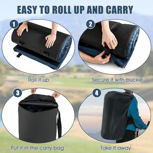 Goplus Memory Foam Camping Mattress, Portable Roll up Sleeping Pad w/Anti-Slip Bottom, Travel Bag, Single/Twin Waterproof Floor Mat, Guest Bed in Kuwait