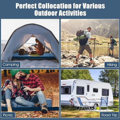 Goplus Memory Foam Camping Mattress, Portable Roll up Sleeping Pad w/Anti-Slip Bottom, Travel Bag, Single/Twin Waterproof Floor Mat, Guest Bed in Kuwait