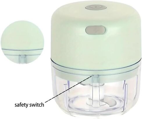 مروحية الثوم الكهربائية 1CUP ، مطحنة لحم المطبخ المحمولة ， MINI USB شحن قطان الطعام اللاسلكية مع 304 من الفولاذ المقاوم للصدأ ، 2 شفرات حادة ، للبصل ، الثوم ، الزنجبيل ، الفلفل الحار ، طعام الأطفال in Kuwait
