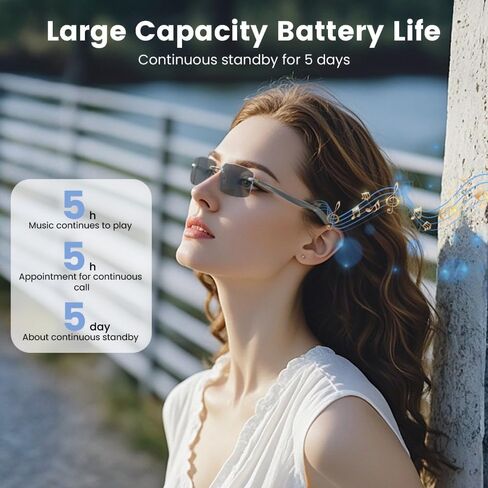 النظارات الذكية النظارات SmartGlasses SmartGlasses مع مكبر صوت Bluetooth ، والتحكم عن بعد التقاط صور/حماية UV (العدسات المستقطبة) in Kuwait