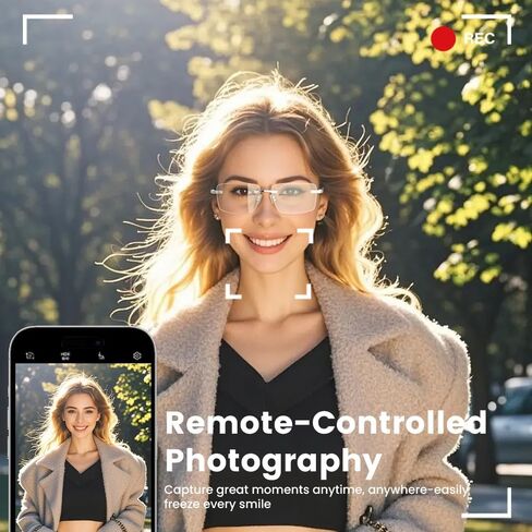 Smart Glasses Rimless Smartglasses Sunglasses with Bluetooth Speaker,Remote Control Photo Taking/UV Protection Voice Control (Polarized Lenses) in Saudi Arabia