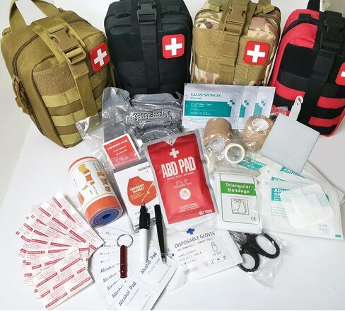 IFAK Kit Trauma Kit Military Medical First Aid Kits Bleeding Contral Emergency Survival Bug Out Bag for Camping Gear Supplies Hiking (Red) in Kuwait
