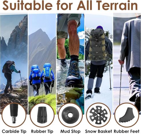 Hiking Poles Collapsible Trekking Poles, Lightweight Folding Walking Stick for Travel with EVA Handle, Walking Stick for Women Men, Adjustable Height, Set of 2 in Saudi Arabia