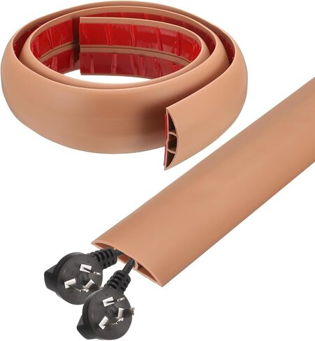 HARFINGTON 4ft Cord Cover Floor W0.5 x H0.3 Inner Channel PVC Hide Extension Cable Floor Wire Hider Wire Covers Protector for Prevent Cable Trips Cables Management, Black in Saudi Arabia