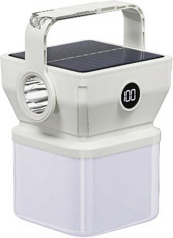 V.C Formark Camping Lantern Solar محمولة مع شاشة ٪ بطارية ، 1000LM مشرق ، شحن USB-C/الطاقة الشمسية ، للطوارئ الخارجية ، المشي لمسافات طويلة ، انقطاع التيار الكهربائي in Saudi Arabia