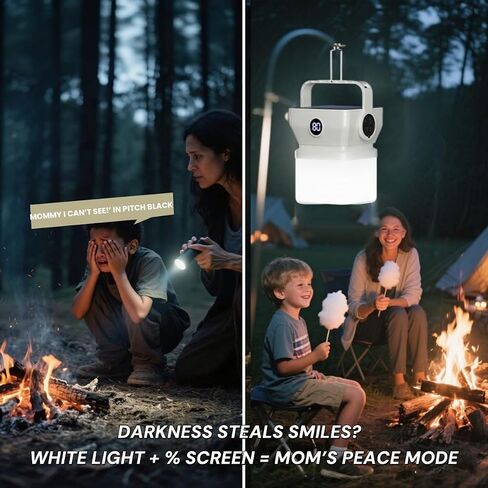 V.C Formark Camping Lantern Solar محمولة مع شاشة ٪ بطارية ، 1000LM مشرق ، شحن USB-C/الطاقة الشمسية ، للطوارئ الخارجية ، المشي لمسافات طويلة ، انقطاع التيار الكهربائي in Saudi Arabia