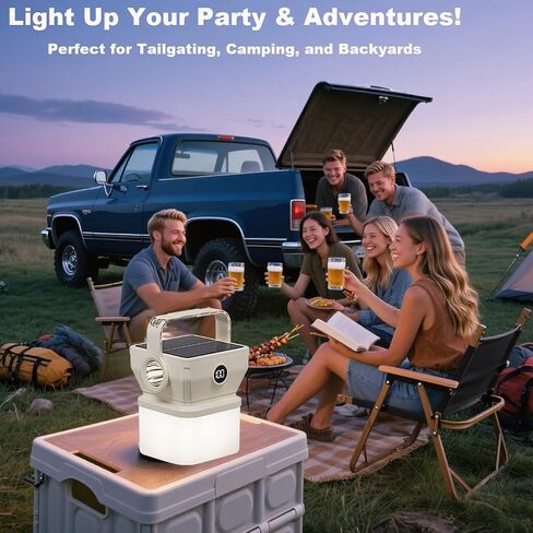 V.C Formark Camping Lantern Solar محمولة مع شاشة ٪ بطارية ، 1000LM مشرق ، شحن USB-C/الطاقة الشمسية ، للطوارئ الخارجية ، المشي لمسافات طويلة ، انقطاع التيار الكهربائي in Saudi Arabia
