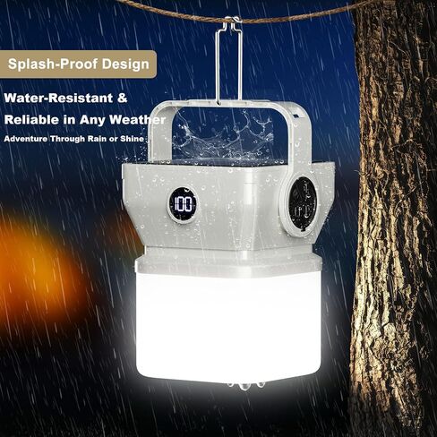 V.C Formark Camping Lantern Solar محمولة مع شاشة ٪ بطارية ، 1000LM مشرق ، شحن USB-C/الطاقة الشمسية ، للطوارئ الخارجية ، المشي لمسافات طويلة ، انقطاع التيار الكهربائي in Saudi Arabia