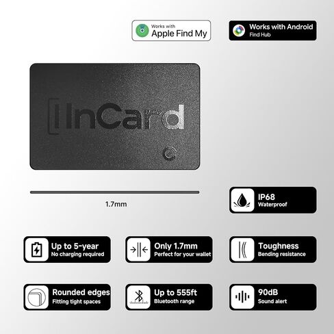 [2025 جديد ، مصمم في كاليفورنيا] تتبع محفظة ، تصل إلى 5 سنوات من عمر البطارية ، مصدقة من Apple Find My & Google's Find Hub (Find My Gachor in Saudi Arabia
