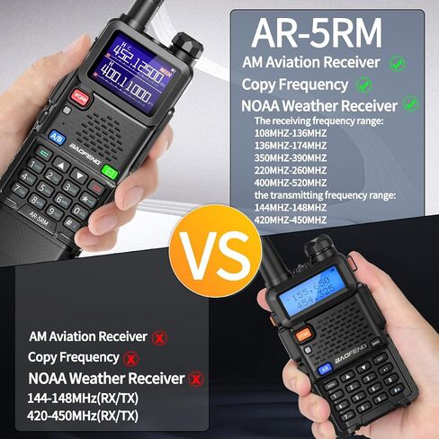 Ham Radio Baofeng Radio Long Range 5RM 10W Handheld NOAA Emergency Weather Radio 3800mAh Battery Rechargeable Walkie Talkies for Adults with Programming Cable,USB-C Charging for Survival Gear,2 Pack in Saudi Arabia