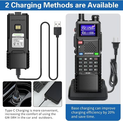 Ham Radio Baofeng Radio Long Range 5RM 10W Handheld NOAA Emergency Weather Radio 3800mAh Battery Rechargeable Walkie Talkies for Adults with Programming Cable,USB-C Charging for Survival Gear,2 Pack in Saudi Arabia