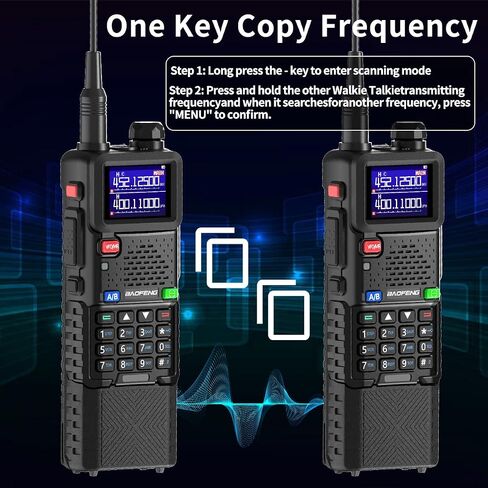 Ham Radio Baofeng Radio Long Range 5RM 10W Handheld NOAA Emergency Weather Radio 3800mAh Battery Rechargeable Walkie Talkies for Adults with Programming Cable,USB-C Charging for Survival Gear,2 Pack in Saudi Arabia