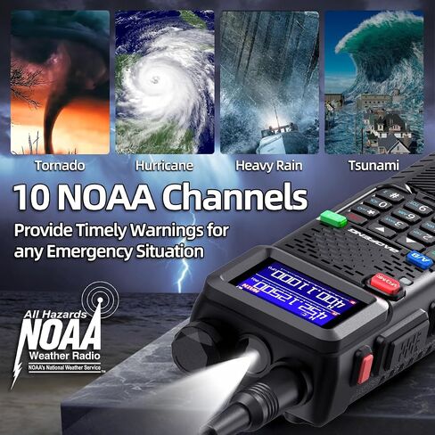 Ham Radio Baofeng Radio Long Range 5RM 10W Handheld NOAA Emergency Weather Radio 3800mAh Battery Rechargeable Walkie Talkies for Adults with Programming Cable,USB-C Charging for Survival Gear,2 Pack in Saudi Arabia