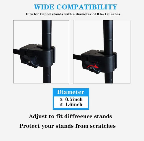 Gooseneck Flexible Metal Hose Arm 13inch,Phone Holder with Strong Rod Clamp Stand Mounting Different Pole Sizes 0.6 to 1.6 inch DIY Mirror, Action Camera and Other DIY Applications in Black in Saudi Arabia
