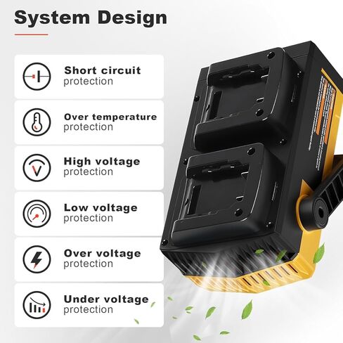 ترقية 300 واط محمولة مزود الطاقة المحمولة متوافق مع 2 حزمة 20V البطارية 6.0a ، DC 20V إلى AC 110V ~ 120V العاكس طاقة موجة جيبية معدلة مع مخرج AC و USB أصفر مزدوج in Kuwait