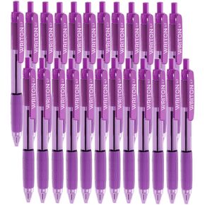 Writon Retractable Green Ballpoint Pens - 24-Pack Writing Pens - Comfortable Grip - 0.7mm Fine Point for Smooth Writing - Fast-Drying Ink Pen - Ball Point Pens - Modern School, Office Supplies