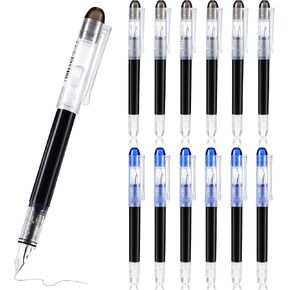 Sabary 12 Pieces Disposable Fountain Pens Fine Point Calligraphy Fountain Pens Ink Pens Writing Office School Supplies for Sketching Journaling Doodling and Gifts (Purple) in Saudi Arabia