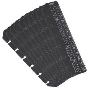 PATIKIL 5.3"x1.4" Bookmark Ruler, 10 Pack Snap-in Ruler Page Marker Book Mark Measuring Tools for A7 Size 6-Hole Binder Notebook, Black