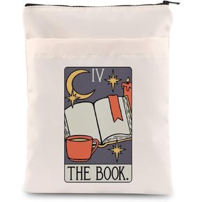TOBGB The Book Tarot Card Bag Book Lovers Gifts Writer Book Sleeve Reader Book Covers for Soft Cover Books Bookish Book Pouch