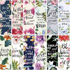 36 Pieces Magnetic Bible Verse Bookmarks Inspirational Scripture Book Markers Encouraging Flower Page Clips Presents for Women Kids Students Teachers School Home Office Supplies