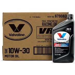 Valvoline VR1 Racing Synthetic SAE 10W-30 Motor Oil 1 QT, Case of 6