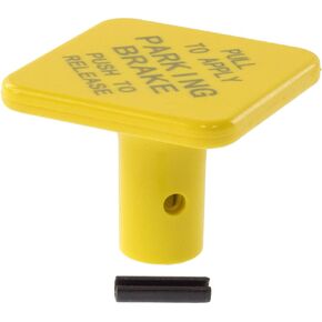 YELLOW KNOB WITH ROLL PIN FOR DASH BRAKE CONTROL VALVE - FITS 3/8" SHAFT