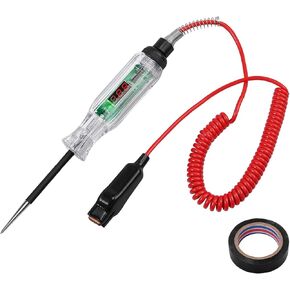 جهاز اختبار دائرة السيارات من CAMWAY، ضوء اختبار الدائرة الرقمية 2.6-32 فولت، شاشة LED، جهاز اختبار جهد دائرة سلك زنبركي ممتد 98 بوصة، جهاز اختبار الجهد الكهربي لدائرة طاقة شاحنة السيارة in Kuwait