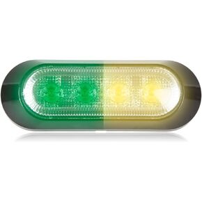 Maxxima M20384GYCL Green/Amber Ultra Thin 4 LED Warning Strobe Light (Surface Mount with Clear Lens)