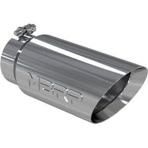 MBRP T5053 5" O.D. 4" Inlet 12" Length T304 Stainless Steel Dual Wall Angled Exhaust Tip