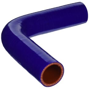 HPS HTSEC90-138-BLUE Silicone High Temperature 4-ply Reinforced 90 degree Elbow Coupler Hose, 75 PSI Maximum Pressure, 4" Leg Length on each side, 1-3/8" ID, Blue