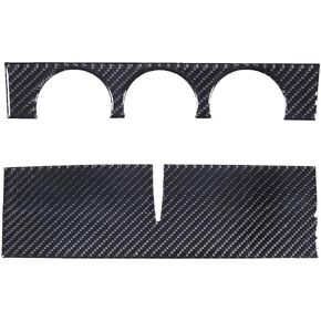 Fit for Jaguar F-Type 2013-2022 Auto Real Soft Carbon Fiber Central Control Decorative Panel & Air Conditioner Switch Panel Sticker 2PCS