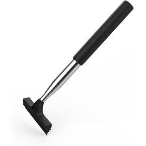 Car Rearview Mirror Wiper with Telescopic Long Rod, Portable Auto Mirror Squeegee Cleaner for Car Mirror Raindrops(Black)