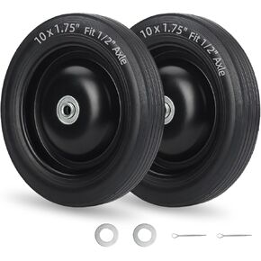 إطار وعجلة مطاطية صلبة مقاس 10 × 1.75 بوصة، فتحة تجويف المحور 1/2 بوصة، محور إزاحة 1.6 بوصة، عبوتان in Kuwait