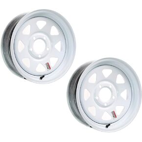 eCustomRim 2-Pack Trailer Wheel White Rims 15 x 5 Spoke Style 5 Lug On 5