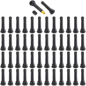 QISF 50pcs TR418 Tire Valve Stem Snap-in Valves, 2 Inch Length Rubber Tubeless Tire Valve Stems