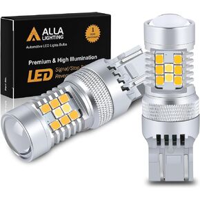 Alla Lighting 7444NA 7443 LED Switchback Turn Signal Lights Bulbs, Dual Color Amber Yellow/6000K White, Blinker Lamps/Parking Lights/DRL Super Bright 7442NAK 7443A 7443NA 7444NAK 7443AK