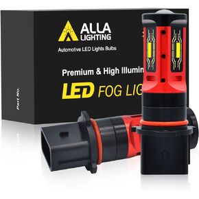 Alla Lighting PG18.5d-3 Base PSX26W 12278 LED Fog Lights/DRL Upgrade, 6000K Xenon White 12278C1 H28W PWY26W Xtreme Super Bright 1860-SMD
