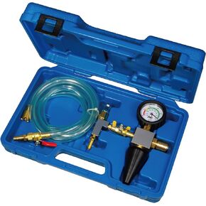 Vacuum Type Cooling System Filler Tool Set with Large Internal Passages Purge Radiator Coolant Refill
