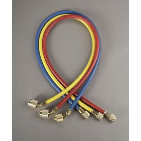 Yellow Jacket Manifold Hose Set, 72 in, Red, Yellow, Blue