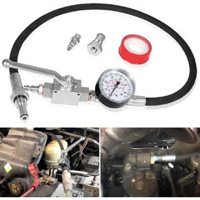 High Pressure Oil System IPR Air Test Fitting Tool Kit Oil Leak Tester with Test Gauge Compatible with Ford 6.0L-7.3L Powerstroke