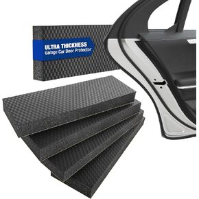 WORKPRO Garage Wall Protector, 4 Pack Garage Car Door Protector with 1.18" Ultra Thickness and Mesh Fabric Adhesive, Resilient NBR Foam Car Door Bumper Guards for Collision Protection