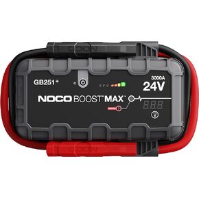 NOCO Boost Max GB251 3000 أمبير 24 فولت صندوق تشغيل القفز الليثيوم المحمول فائق الأمان، وحزمة تعزيز البطارية، وكابلات التوصيل التجارية لمحركات البنزين والديزل حتى 32 لترًا